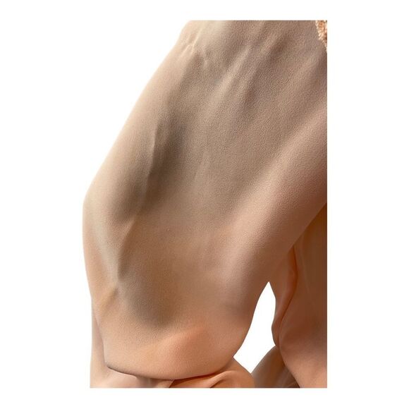 Vtg Jennifer Gee Shoulder Padded Elastic Waist Sheath Orange Dress size 12 Petit - Picture 7 of 14